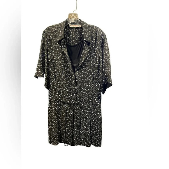 See by Chloe 3/4 sleeve pleated button up shift dress sz 8 textured - Picture 4 of 9